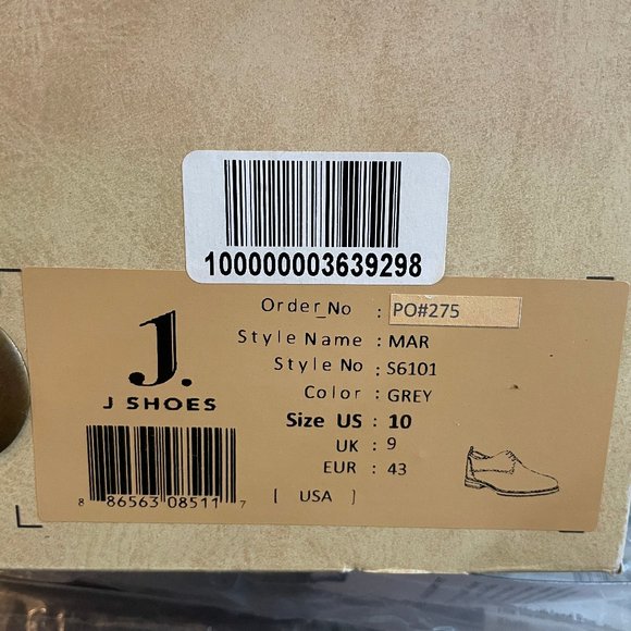 J Shoes Grey Derby Size 10 main image 7